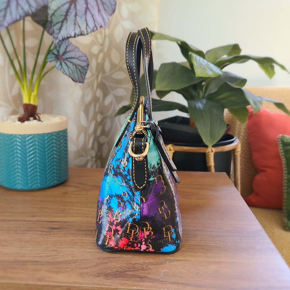 Dooney & Bourke Splash Paint Small Zip Satchel - Picture 6 of 12